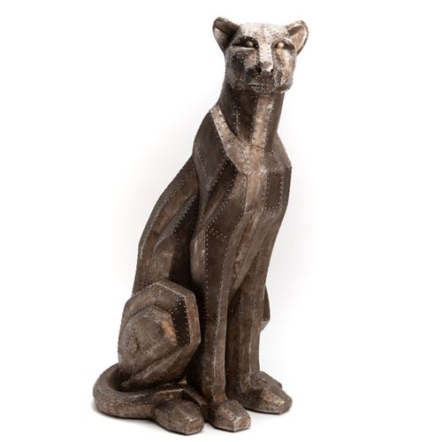 Non Communiqué Marron Statue : Panthère Savane 80 Cm - Amadeus - Résine