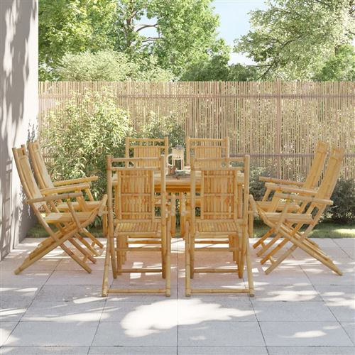 Vidaxl Chaises Pliables De Jardin Lot De 8 53X66x99 Cm Bambou3278516 - Image 3