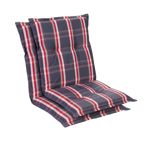 Housse de chaise de jardin -Blumfeldt Prato -103 x 52 x8 cm -2 pièces -Gris / Rouge