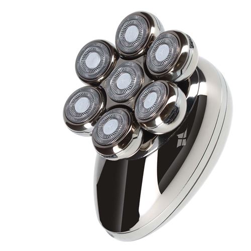 Rasoir Electrique Rechargeable avec Lames Rotatives pour la Barbe / Cr&acirc;ne Argent Argent