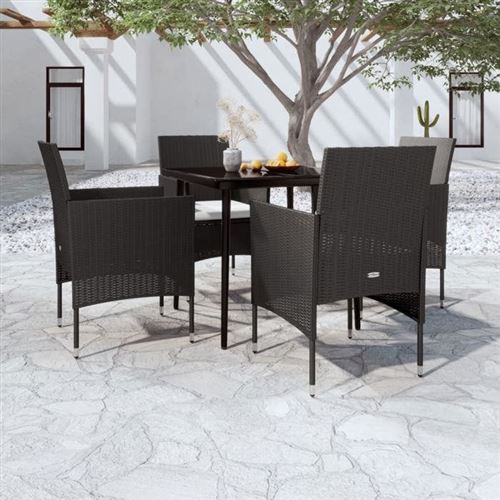 Non Communiqué Multicolore Vidaxl Mobilier De Salle À Manger De Jardin Avec Coussins 5 Pcs Mobilier À Dîner Table Et Chaises De Repas Meubles De 3099306