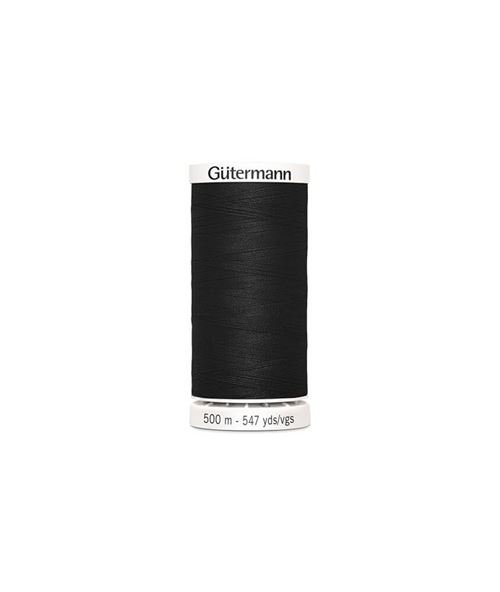  Fil &agrave; coudre - G&Uuml;TERMANN - 500m - 100% polyester - Couleur: Noir - Type: Bobine
