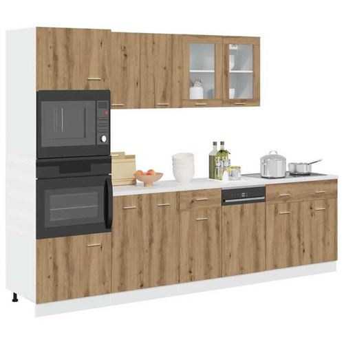 VIDAXL - Ensemble de 7 meubles de cuisine Lyon - Chêne artisanal - Image 2