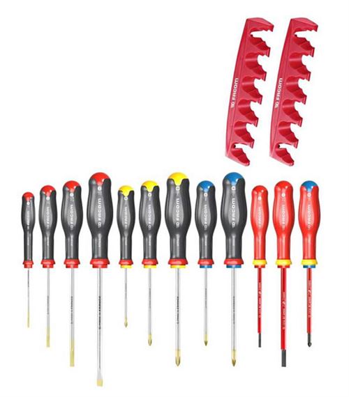 Non Communiqué Multicolore Jeu De 12 Tournevis Protwist® + 2 Poignées - Facom - At.j12r1pb