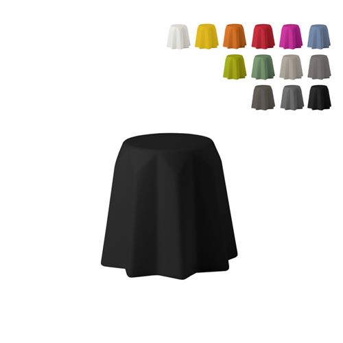 Tabouret bas polyéthylène au design moderne extravagant Slide Pandoro, Couleur: Noir