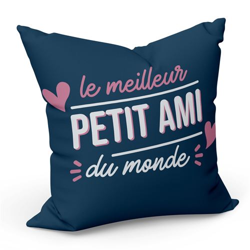 Fabulous Coussin Bleu Le Meilleur Petit Ami du Monde [40x40 cm]