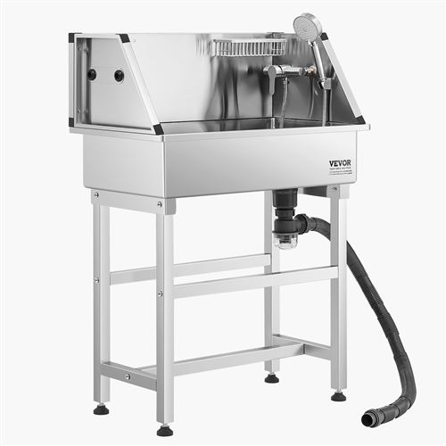 Meilleurs prix pour VEVOR Baignoire Chien Acier Inoxydable 87cm Station Lavage Animaux Compagnie Avec Robinet