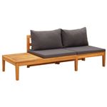 vidaXL Tuinbank met tafel en donkergrijze kussens massief acaciahout316319
