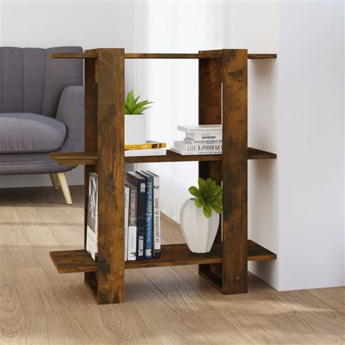 Vidaxl Bibliothèque/Séparateur De Pièce Chêne Fumé 80X30x87 Cm813578 - Image 3