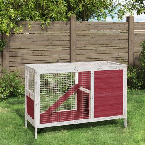 vidaXL Konijnenhok 103x44x69,5 cm massief grenenhout mokkakleurig172298