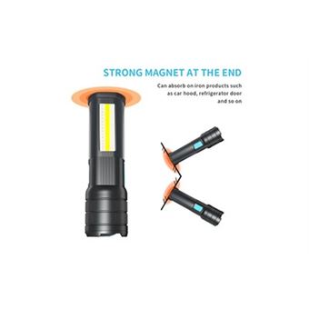 Lampe Torche Tactique LED 500m – Zoom, Rechargeable, Lumière COB – Ultra Puissante
