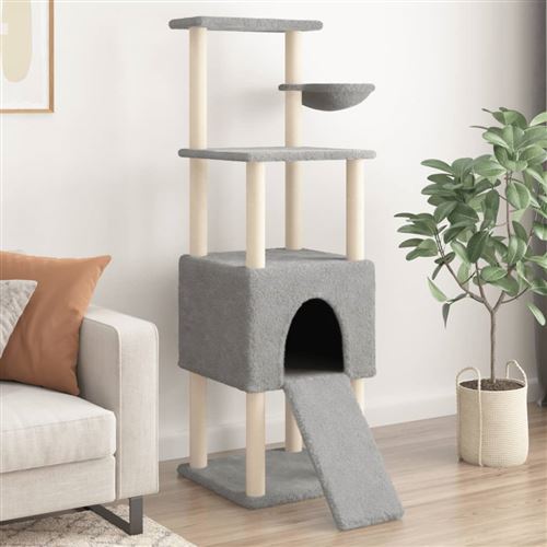 Meilleurs prix pour Arbre à chat avec griffoirs en sisal Gris clair 153 cm