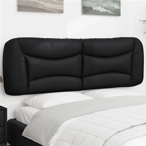 vidaXL Coussin de tête de lit noir 160 cm similicuir