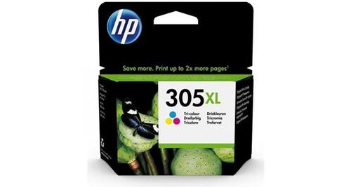 Cartouche d'encre - imprimante hp 305xl trois couleurs grande capacité authentique (3ym63ae) pour deskjet 2300/2710/2720/plus4100, envy 6000