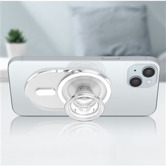 Porte-doigt pour téléphone portable PopSockets PopGrip MagSafe Transparent