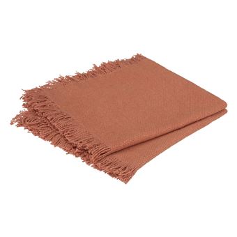Atmosphera - Ensemble de 2 serviettes de table à franges MAHA - 40 x 40 cm - Terracotta - Maha - 1
