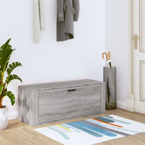 Vidaxl Wandschoenenkast 100X35x38 Cm Bewerkt Hout Grijs Sonoma821026 - Image 2