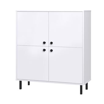 Buffet moderne quatre portes blanc - 1