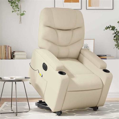 Non Communiqué Beige Vidaxl Fauteuil De Relaxation, Massage, Inclinable Électrique Similicuir Crème