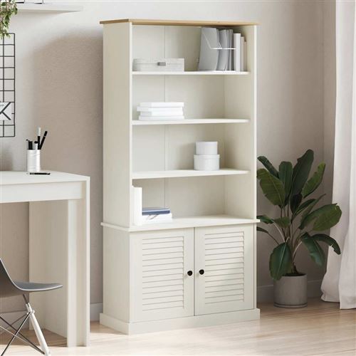 Non Communiqué Blanc Vidaxl Bibliothèque Vigo 85X35x170 Cm Bois Massif De Pin, Étagère, Étagère À Livres, Armoire D'affichage, Armoire De Rangement 353197