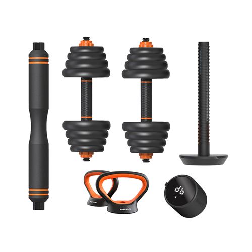 Pack smart kit haltères + barre + poids russe xiaomi fed 30 kg + capteur