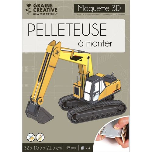 Non Communiqué Multicolore Pelleteuse Maquette 3D Carton Mousse