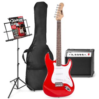 Max GigKit - Guitare Électrique Pack Débutant Ampli 40 Watts et Pupitre - Rouge - 1