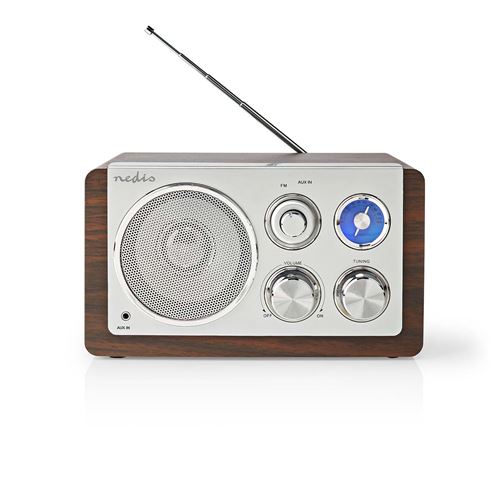 Radio FM Nedis RDFM5110BN Argent / Marron