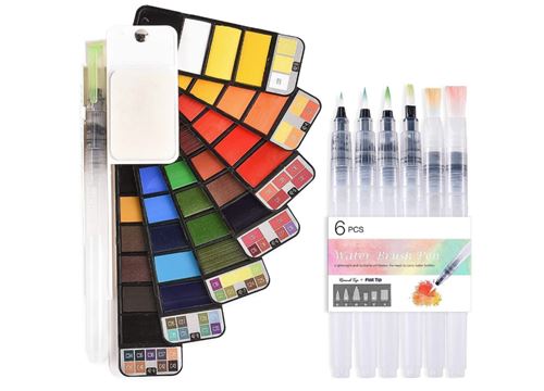 Cahier D'Aquarelle Pour Débutants Oiseaux - 12 Couleurs + Pinceau, Peinture Guidée Pour Enfants Et Adultes