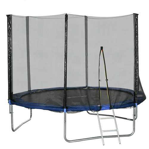 SPORTNOW Trampoline d'ext&eacute;rieur &oslash; 305 cm avec filet de s&eacute;curit&eacute;, poteaux rembourr&eacute;s et &eacute;chelle