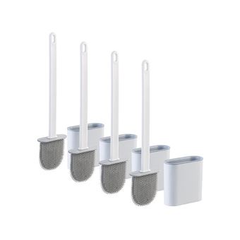 Lot De 4 Brosses à Pailles Réutilisables En Silicone - Noyau Acier Inoxydable, Tête Rotative 360° - Pour Pailles En Verre, Métal, Gourdes - 10