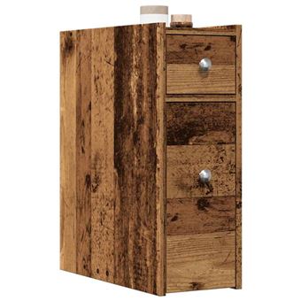 Meuble Étroit De Salle De Bain Avec Roulettes VidaXL - Rangement Étroit Chêne Sonoma 65x23x90 Cm