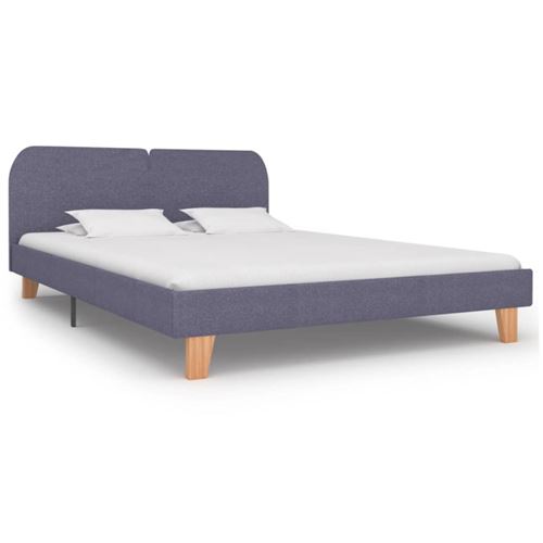 vidaXL Cadre de lit Gris clair Tissu 160x200 cm
