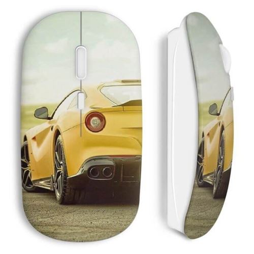 Souris Sans Fil Voiture De Luxe Jaune Maniacase