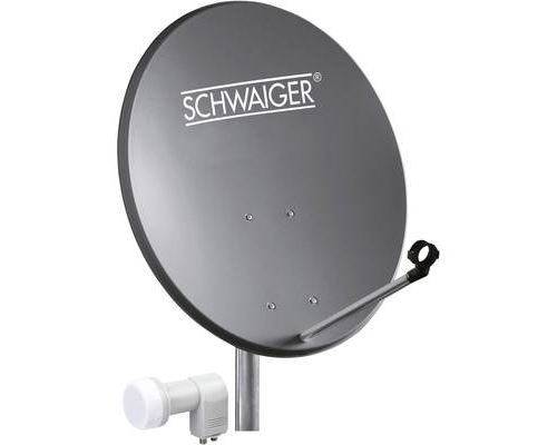 SCHWAIGER SAT Anlage 60 cm 2 Teilnehmer Twin-LNB Anthrazit