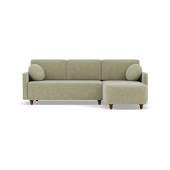 Calypso - canapé d'angle réversible 4 places convertible avec coffre en tissu - Vert sauge - 1