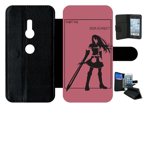 Etui My-Kase pour Xperia XZ2 - fairy tail erza scarlett - Simili-cuir Noir