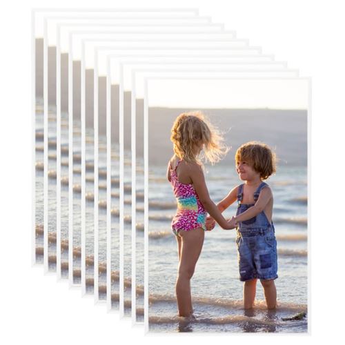 vidaXL Collage de cadres photo 10 pcs au mur table Blanc 10x15 cm MDF