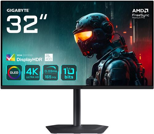 Gigabyte MO32U 31.5' QD OLED 4K 165Hz 0.03ms KVM USB C HP