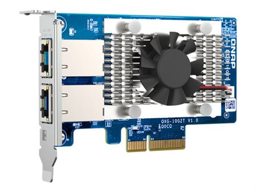 QNAP QXG-10G2T - Adaptateur réseau - PCIe 3.0 x4 profil bas - 100M/1G/2.5G/5G/10 Gigabit Ethernet x 2 - pour QNAP QGD-1600