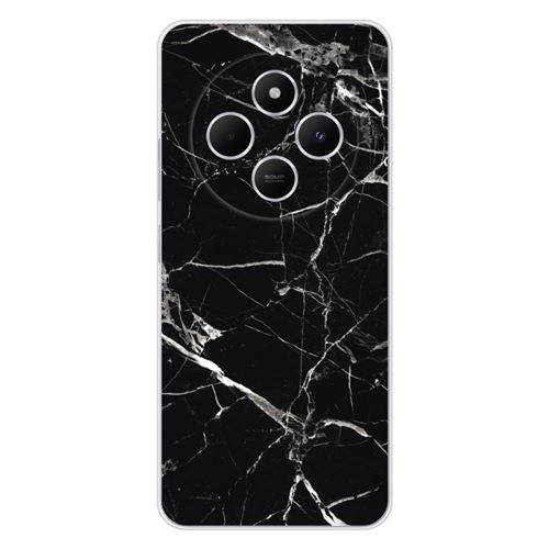 Coque en silicone imprimée compatible Xiaomi Redmi 14C 4G Marbre Noir