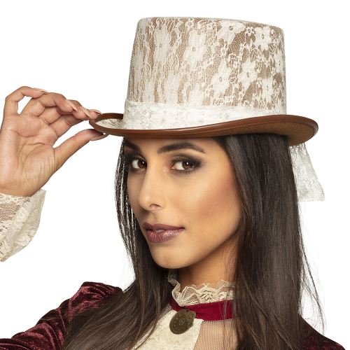 Boland chapeau Lacepunk dames marron/blanc taille unique