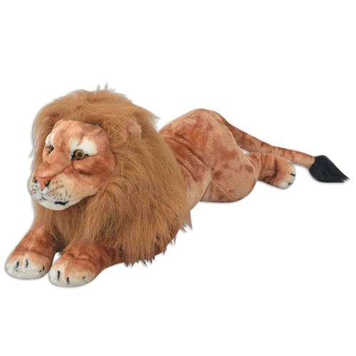vidaXL Lion en peluche Marron XXL