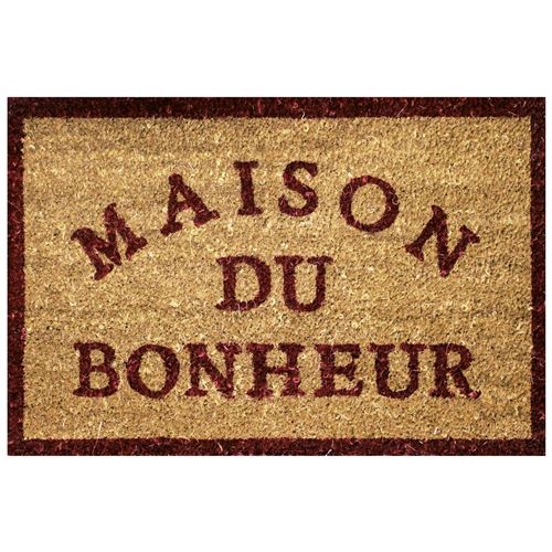 paillasson rectangle 40 x 60 cm coco imprime bonheur