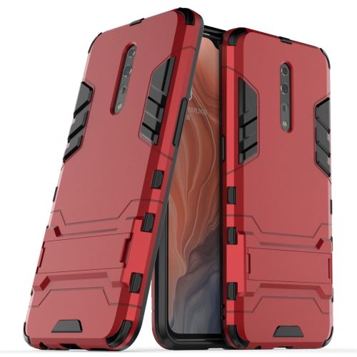 Coque en TPU hybride avec béquille rouge pour votre Oppo Reno Z