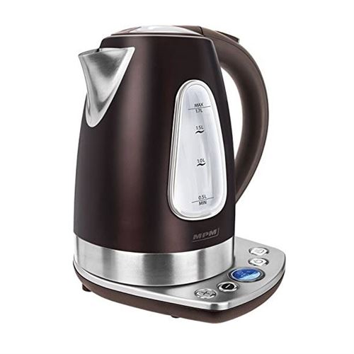 Bouilloire électrique avec panneau de contrôle, sans fil en acier inoxydable, MPM, MCZ-57/B1, 2200W, Marron