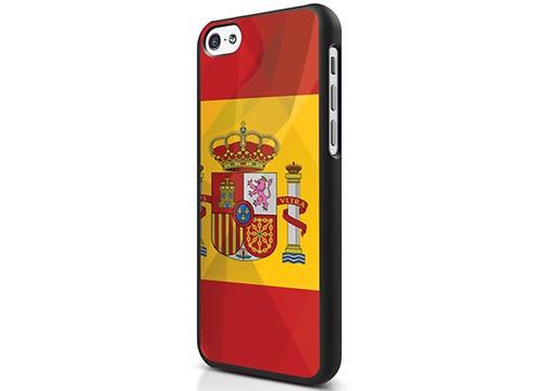 Coque arrière rigide noire pour iPhone 4/4s avec motif drapeau Espagne
