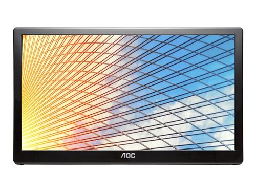 AOC E1659FWU - LED-monitor - 15.6 - 1366 x 768 @ 60 Hz - TN - 200 cd/m² - 500:1 - 5 ms - USB - glanzend pianozwart