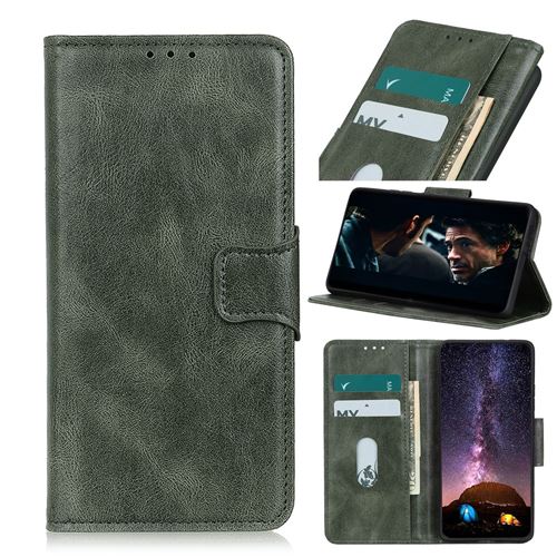 Etui en PU spécial peau de cheval fou vert pour votre Sony Xperia L4