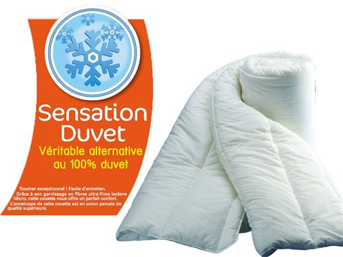 Couette bleu calin sensation duvet 200x200cm